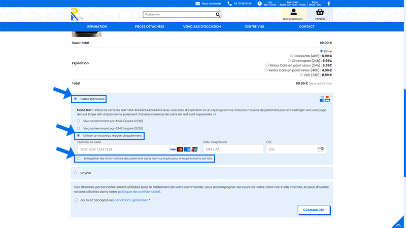 Comment ajouter ou supprimer un moyen de paiement