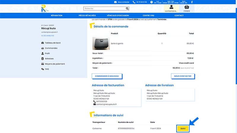 Comment suivre ma commande