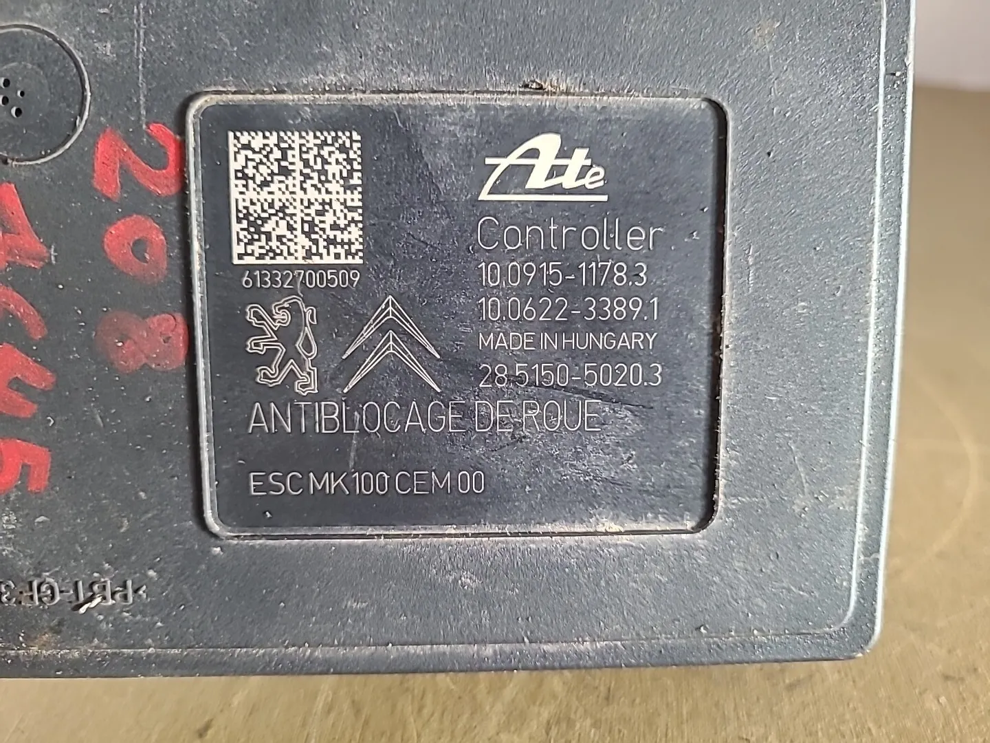 Bloc hydraulique ABS ATE PEUGEOT 208 1 (2012-2019) Ref : 9806801780 – Image 7