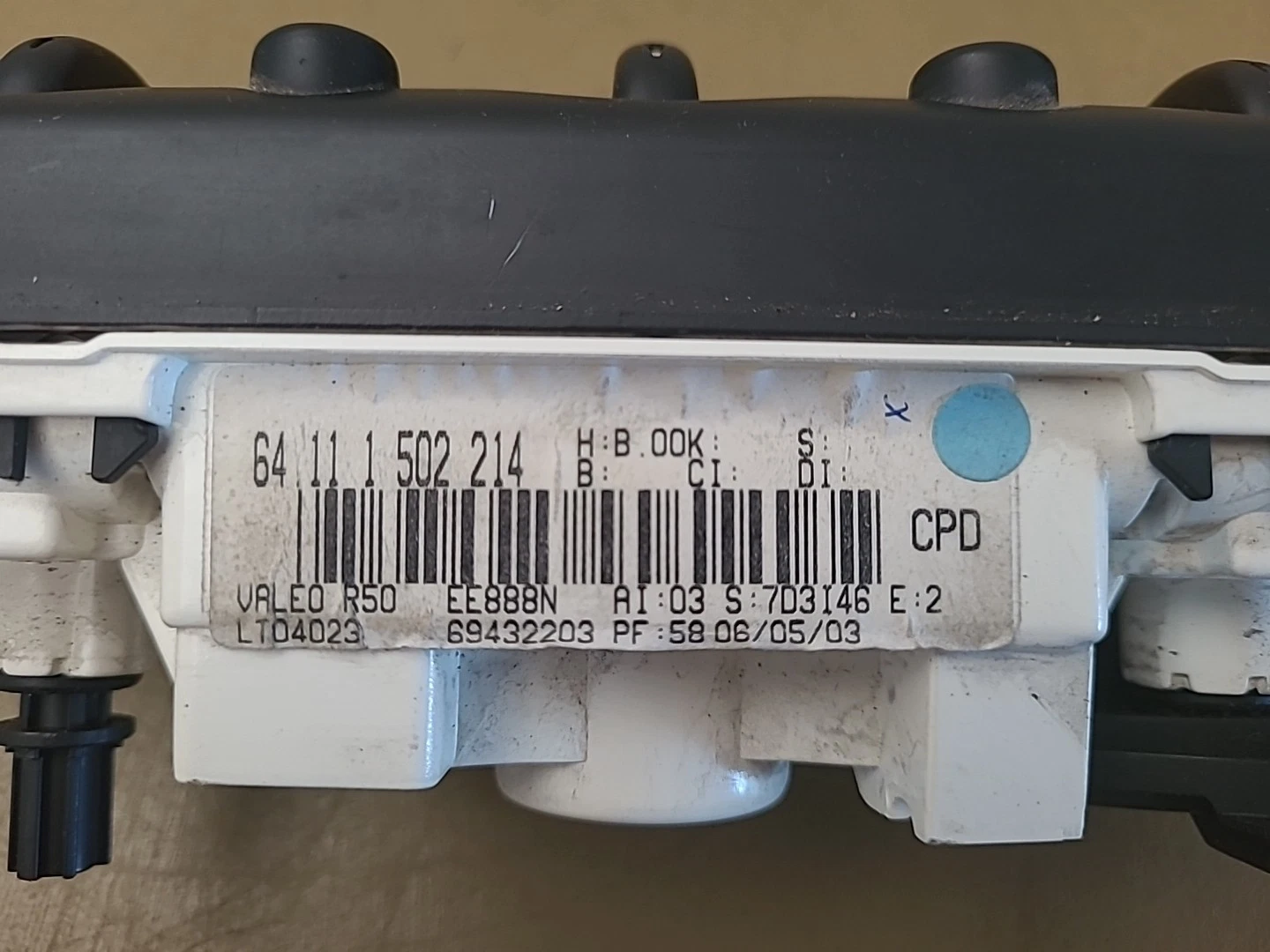 Commande de chauffage MINI R50/R53 (2001-2006) Ref : 64111502214 – Image 3